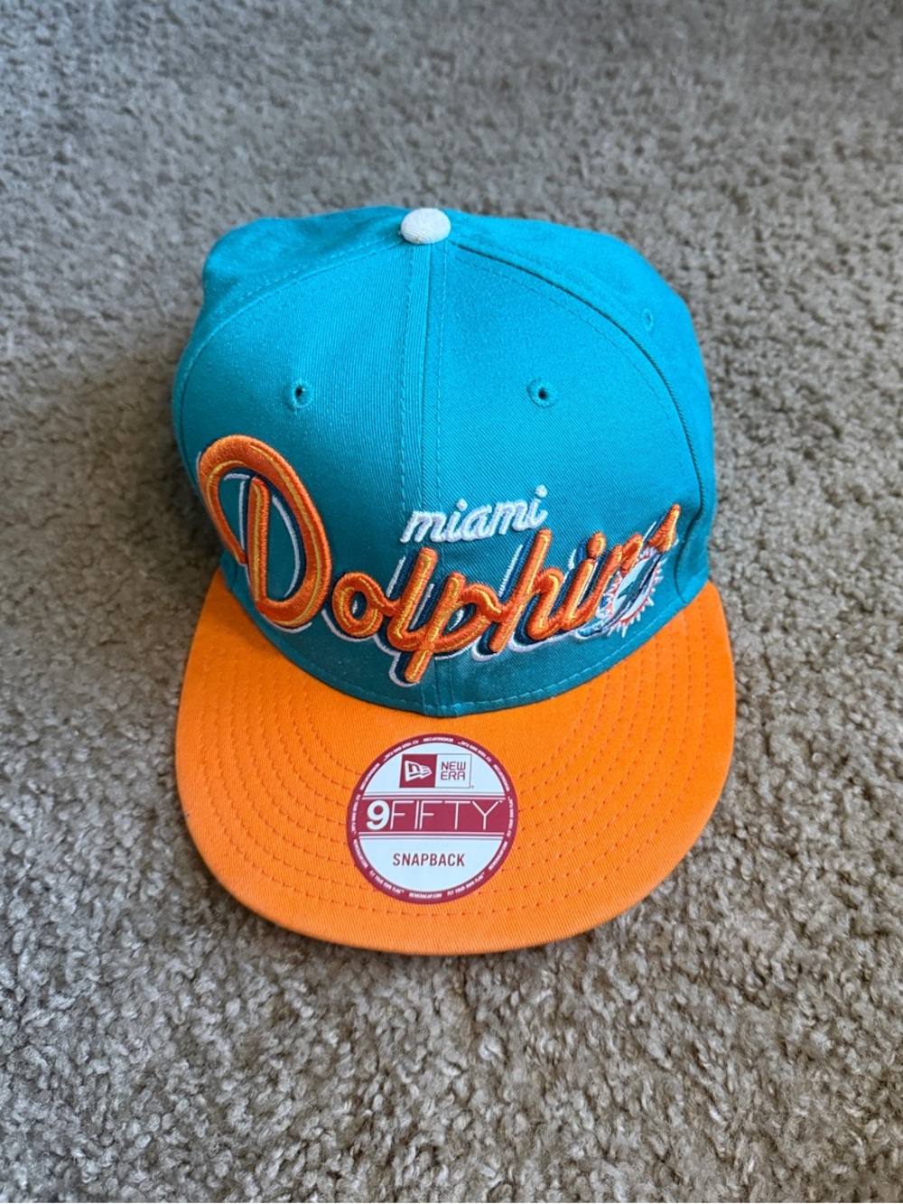New Era Miami Dolphins Teal and Orange Men’s Snapback Hat